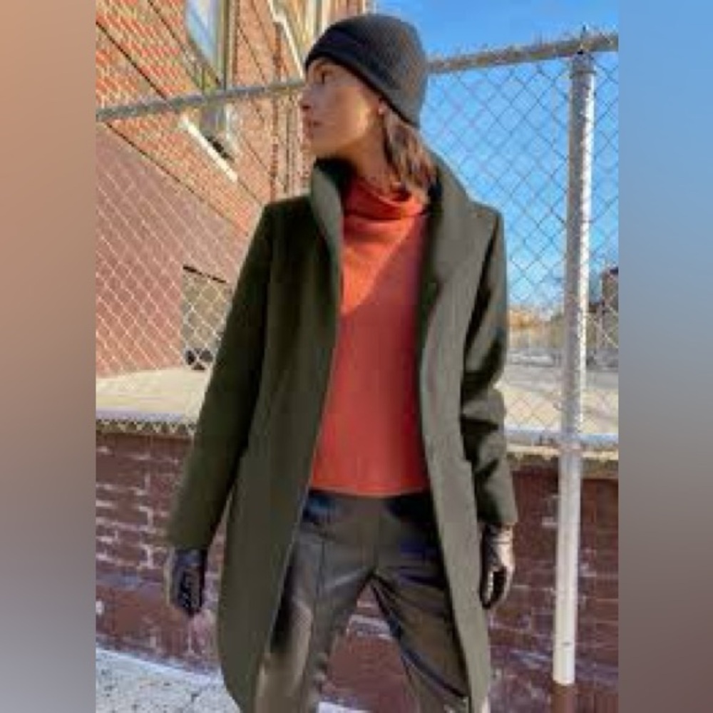 Aritzia Wilfred Cocoon Coat XXS dark olive